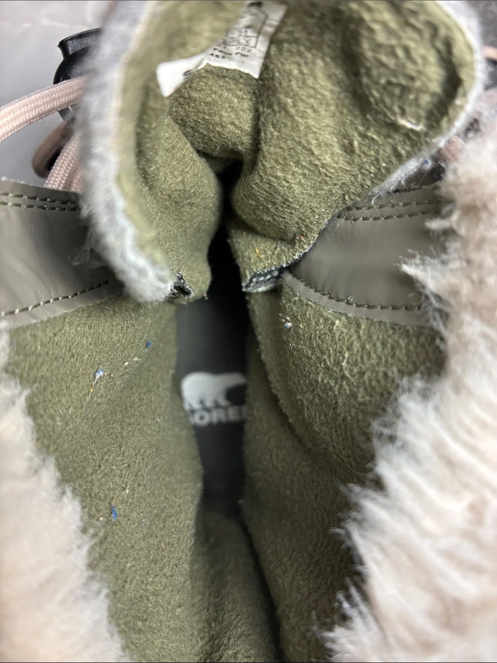 Sorel Youth Whitney II Short Lace Waterproof Boots Olive/Gray/ Pink Size 3